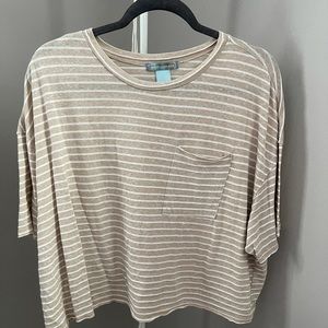 Oversized off the sholder cropped shirt